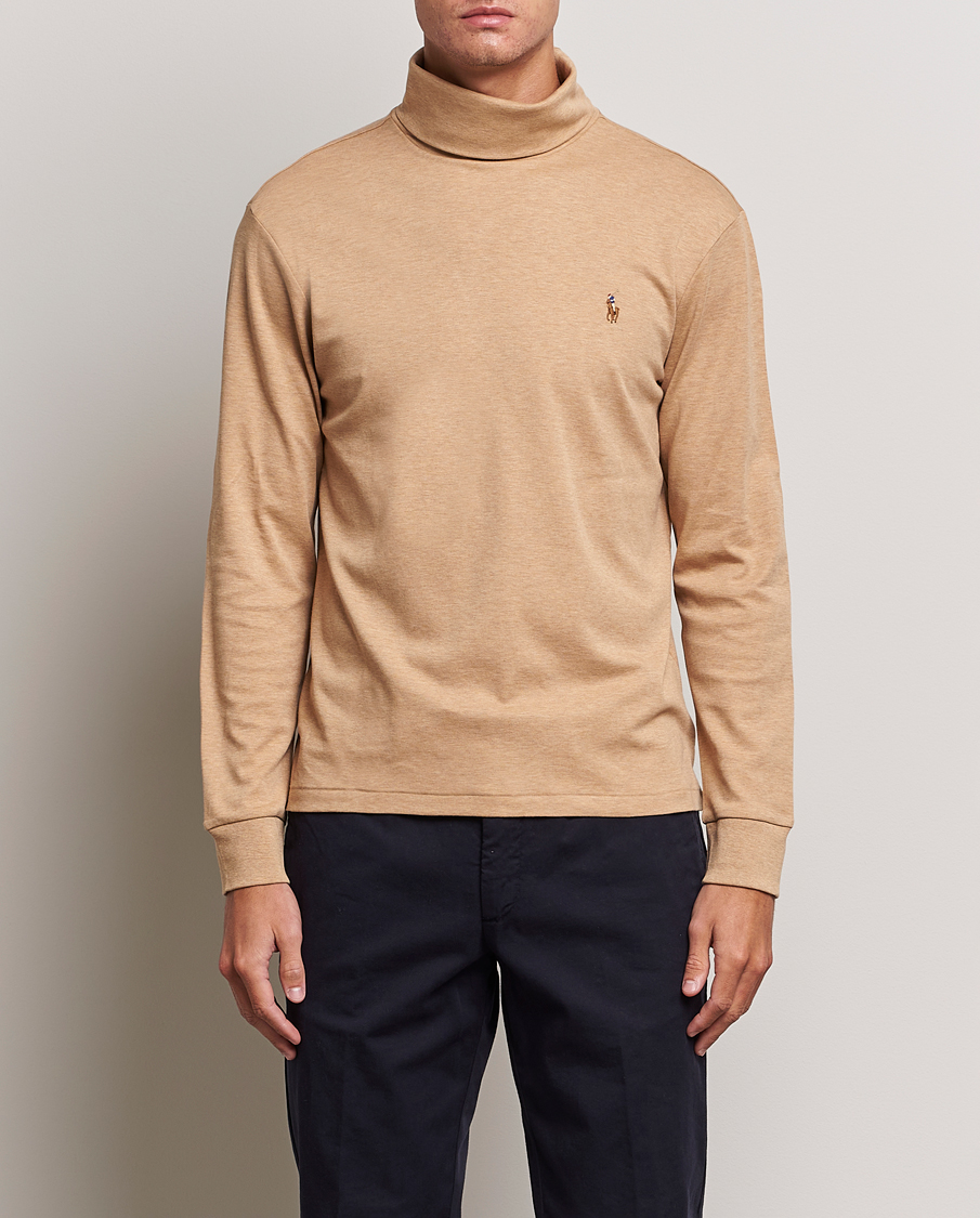 Herr | Tröjor | Polo Ralph Lauren | Luxury Pima Cotton Rollneck Camel Heather