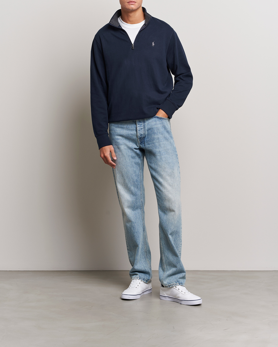 Herr | Tröjor | Polo Ralph Lauren | Tech Double Knit Half Zip Aviator Navy