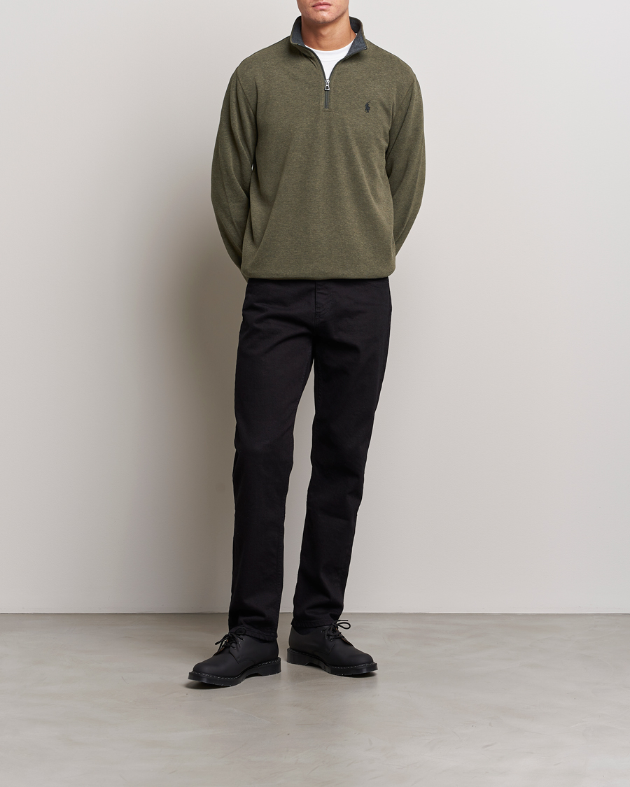 Herr | Tröjor | Polo Ralph Lauren | Tech Double Knit Half Zip Olive Heather