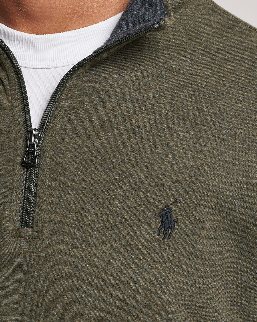 Herr | Tröjor | Polo Ralph Lauren | Tech Double Knit Half Zip Olive Heather