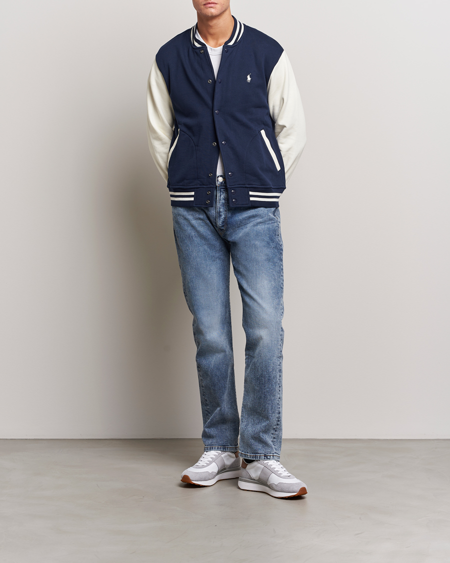 Herr | Jackor | Polo Ralph Lauren | Athletic Fleece Varsity Jacket Navy/Cream