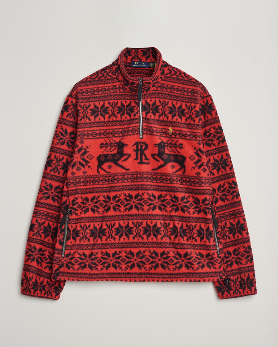 Herr | Tröjor | Polo Ralph Lauren | Fairisle Half Zip Sweater Martin Red