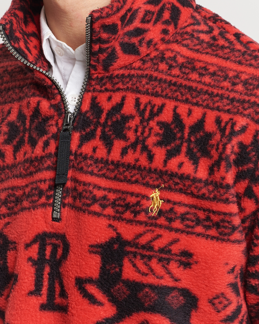 Herr | Tröjor | Polo Ralph Lauren | Fairisle Half Zip Sweater Martin Red