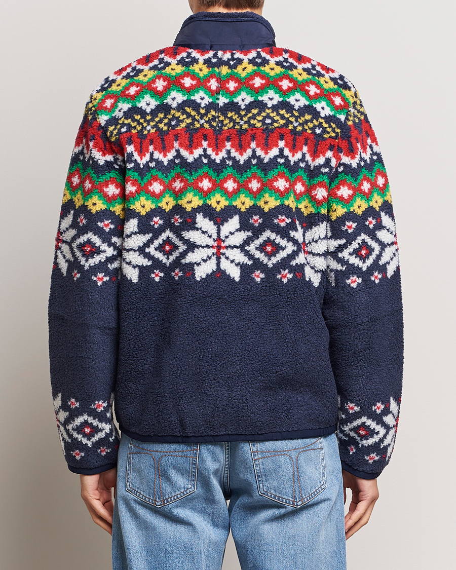 Herr | Tröjor | Polo Ralph Lauren | Bonded Hi-Pile Snowflake Fairisle Full Zip Navy