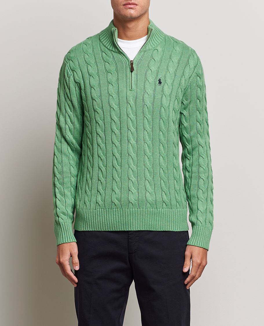 Herr |  | Polo Ralph Lauren | Cotton Cable Half Zip Sweater Field Green Heather