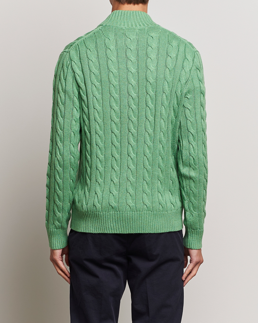 Herr | Tröjor | Polo Ralph Lauren | Cotton Cable Half Zip Sweater Field Green Heather