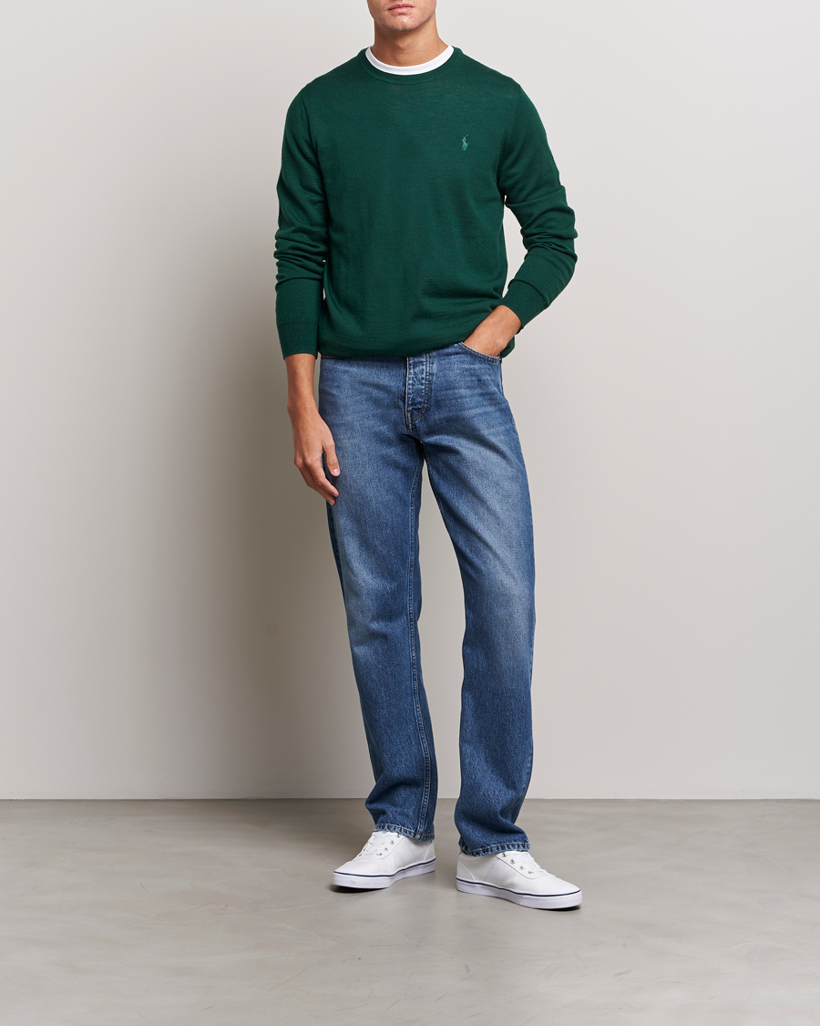 Herr | Tröjor | Polo Ralph Lauren | Merino Crew Neck Pullover Hunt Club Green