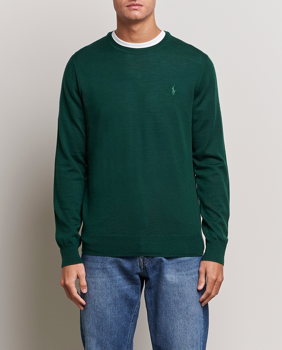 Herr | Tröjor | Polo Ralph Lauren | Merino Crew Neck Pullover Hunt Club Green