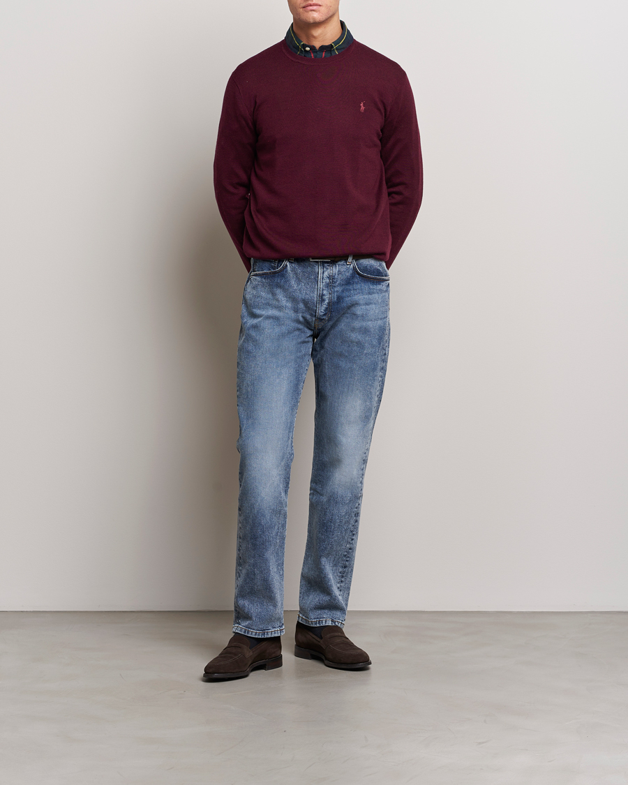 Herr | Tröjor | Polo Ralph Lauren | Merino Crew Neck Pullover Aged Wine Heather