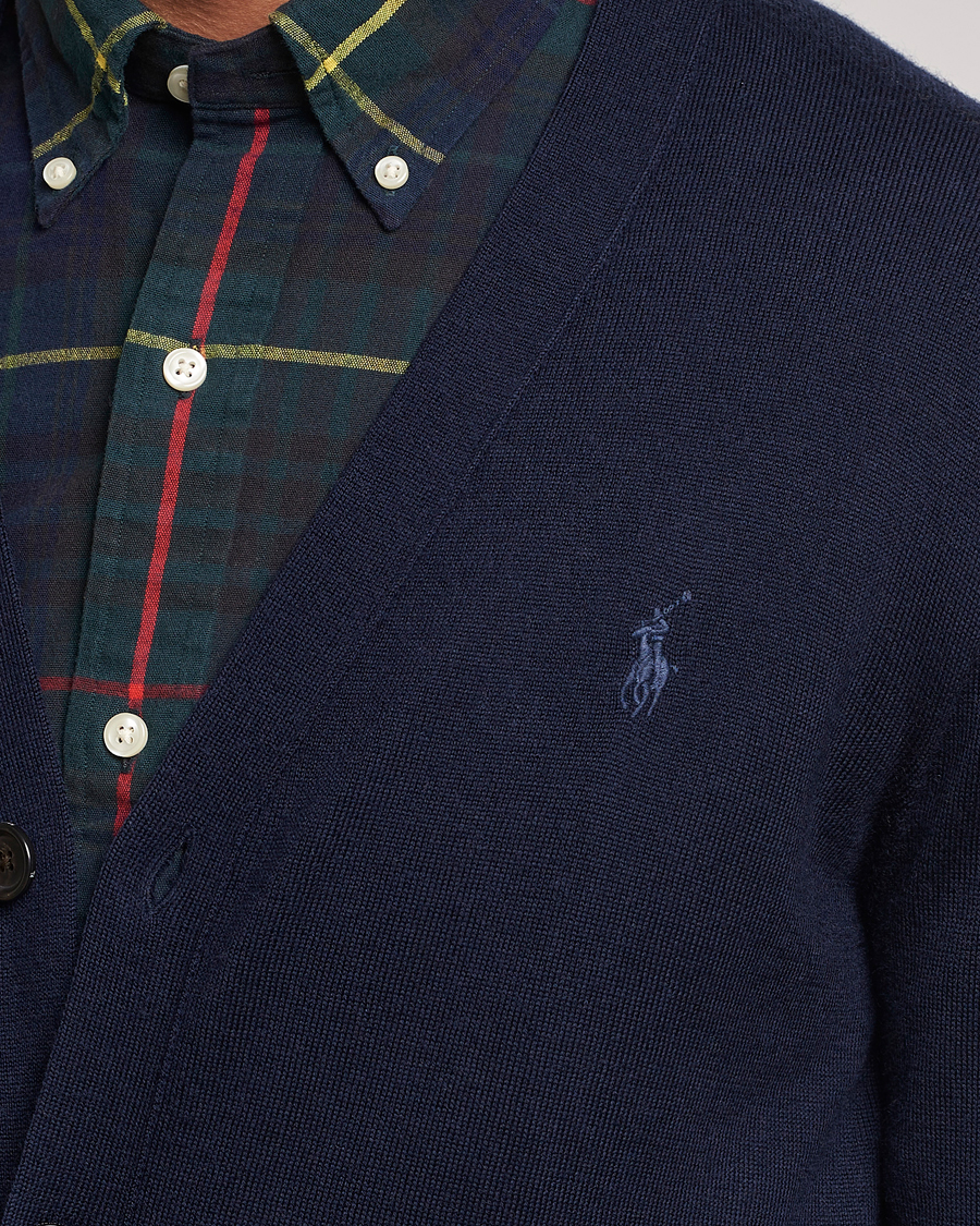 Herr | Tröjor | Polo Ralph Lauren | Merino Knitted Cardigan Hunter Navy