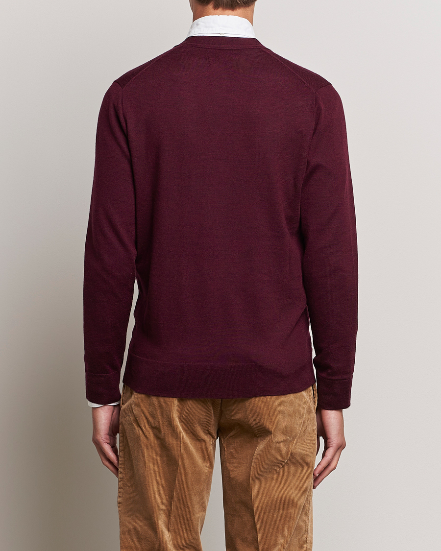 Herr | Tröjor | Polo Ralph Lauren | Merino Knitted Cardigan Aged Wine Heather