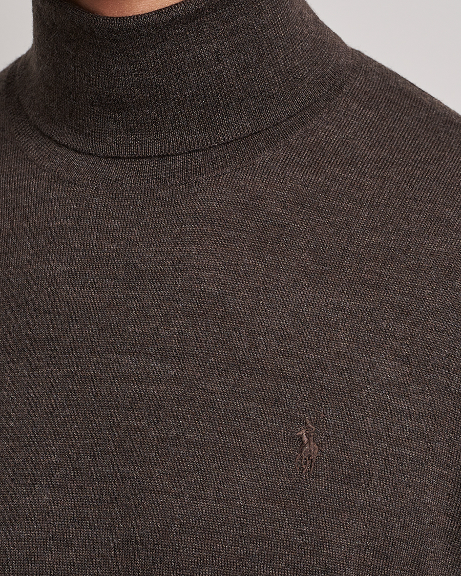 Herr | Tröjor | Polo Ralph Lauren | Merino Knitted Rollneck Brown Heather