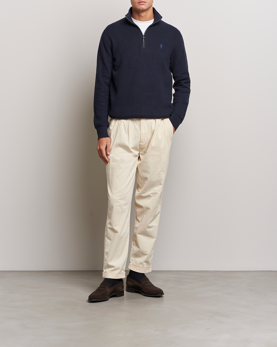 Herr | Tröjor | Polo Ralph Lauren | Textured Half Zip Navy Heather