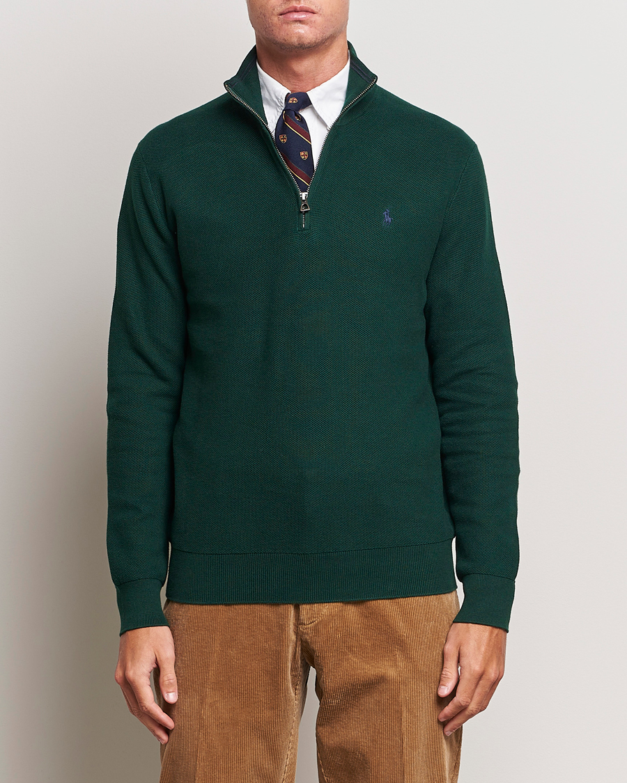 Herr | Tröjor | Polo Ralph Lauren | Textured Half Zip Hunt Club Green