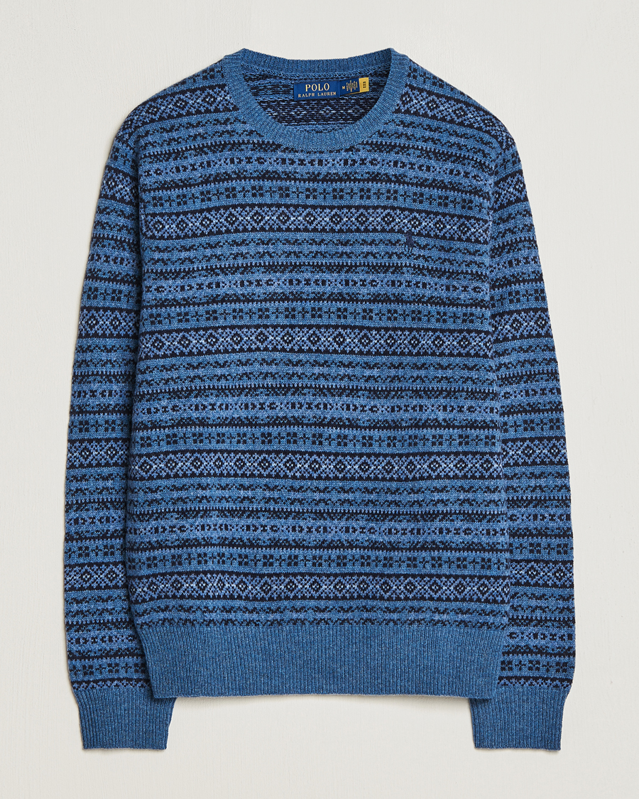 Herr | Tröjor | Polo Ralph Lauren | Wool/Cashmere Fairisle Sweater Navy
