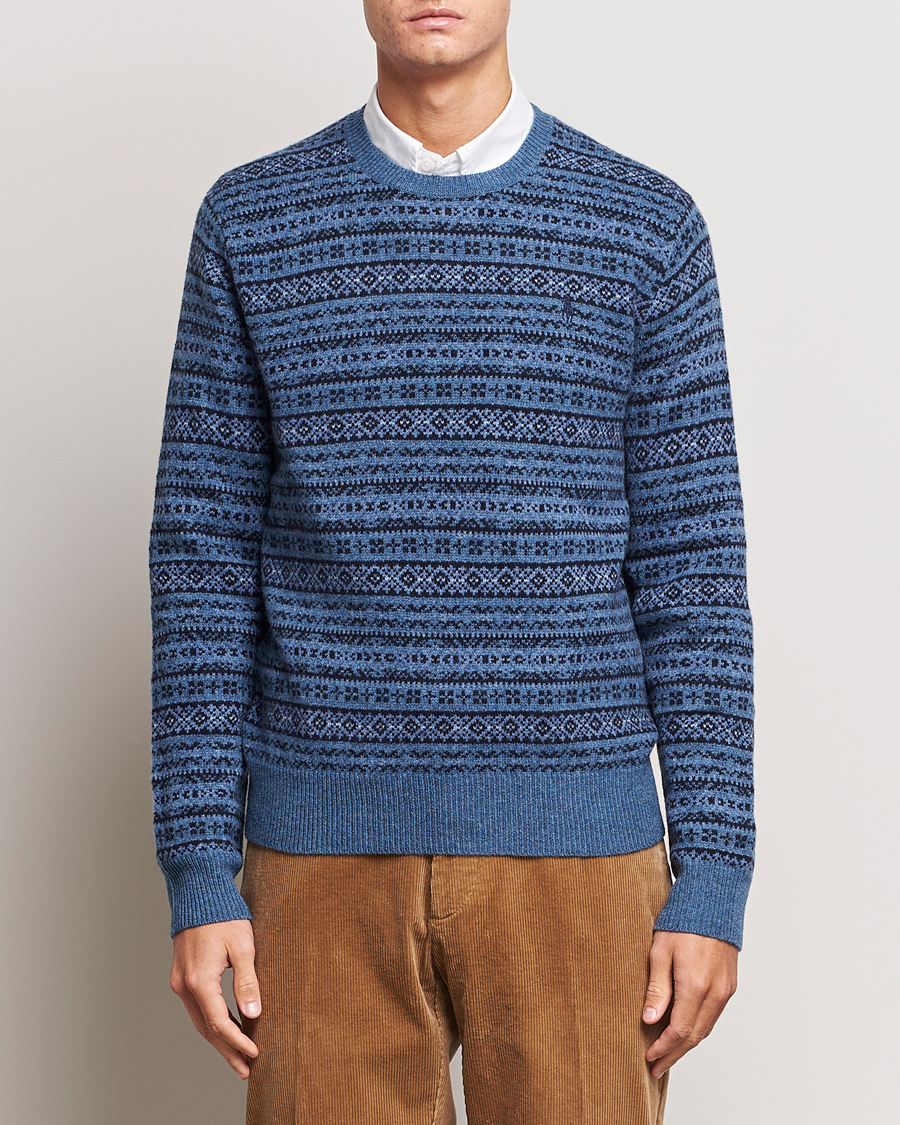 Herr | Tröjor | Polo Ralph Lauren | Wool/Cashmere Fairisle Sweater Navy