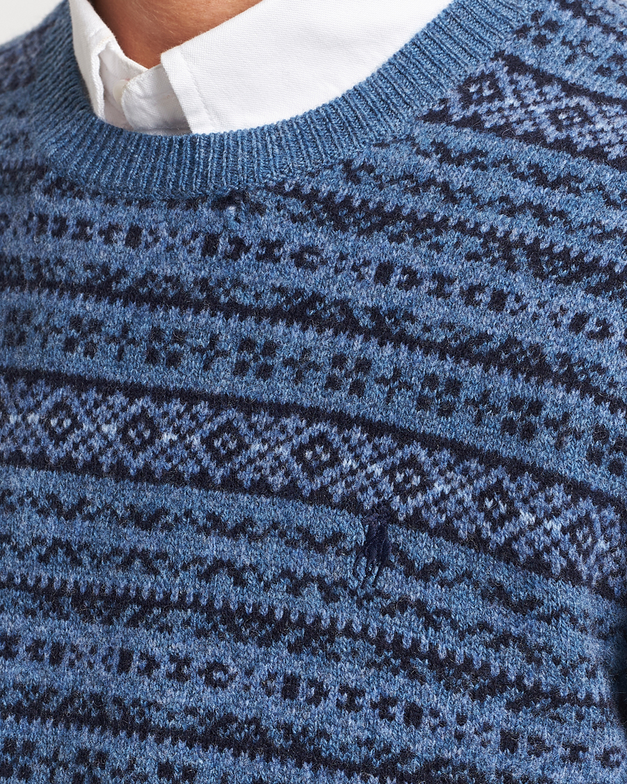 Herr | Tröjor | Polo Ralph Lauren | Wool/Cashmere Fairisle Sweater Navy