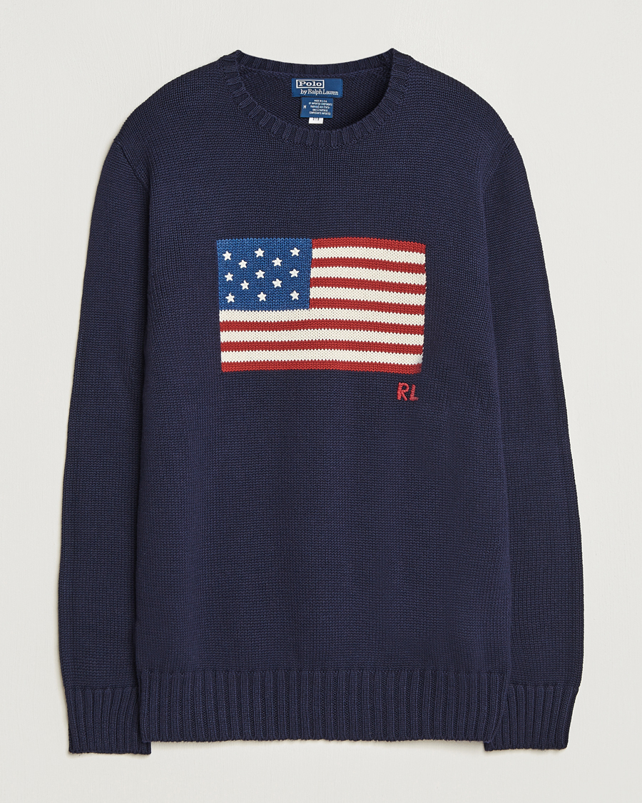 Herr | Tröjor | Polo Ralph Lauren | Cotton Knitted Flag Sweater Hunter Navy