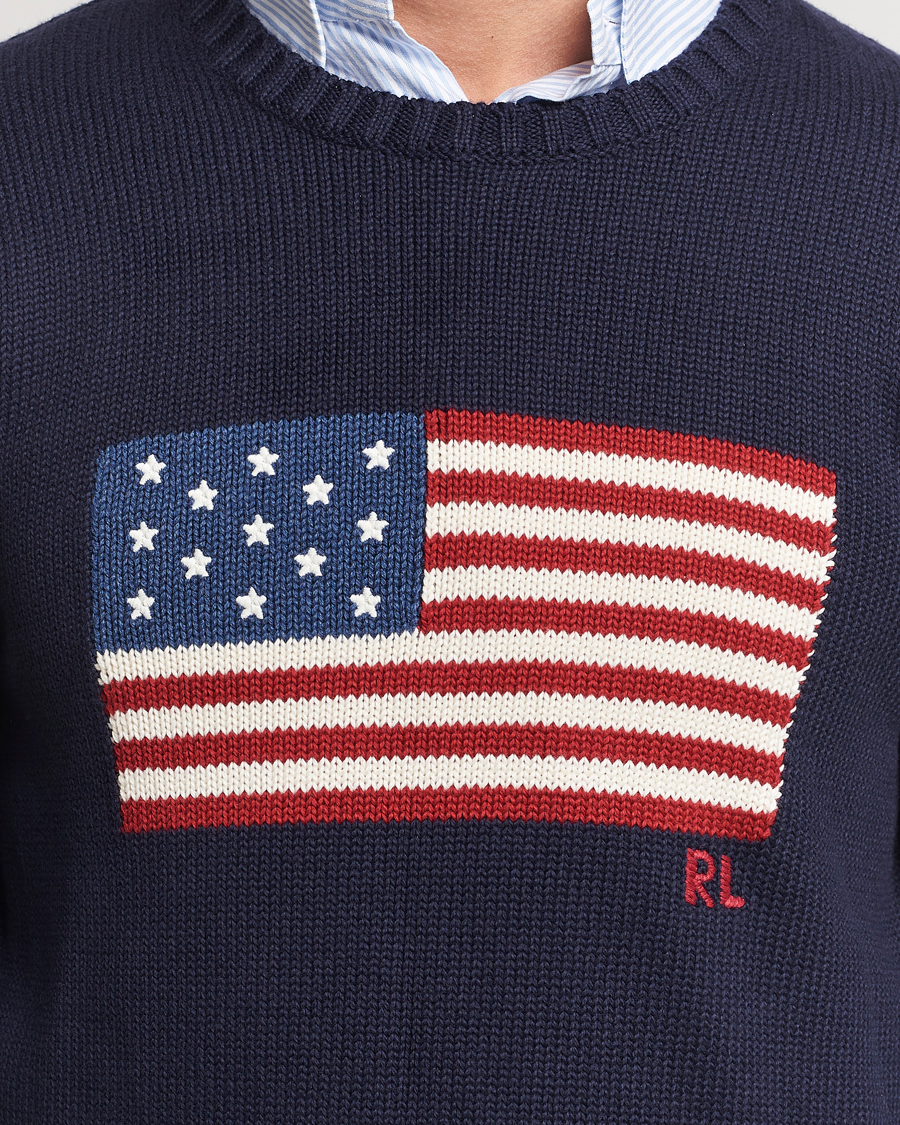 Herr | Tröjor | Polo Ralph Lauren | Cotton Knitted Flag Sweater Hunter Navy