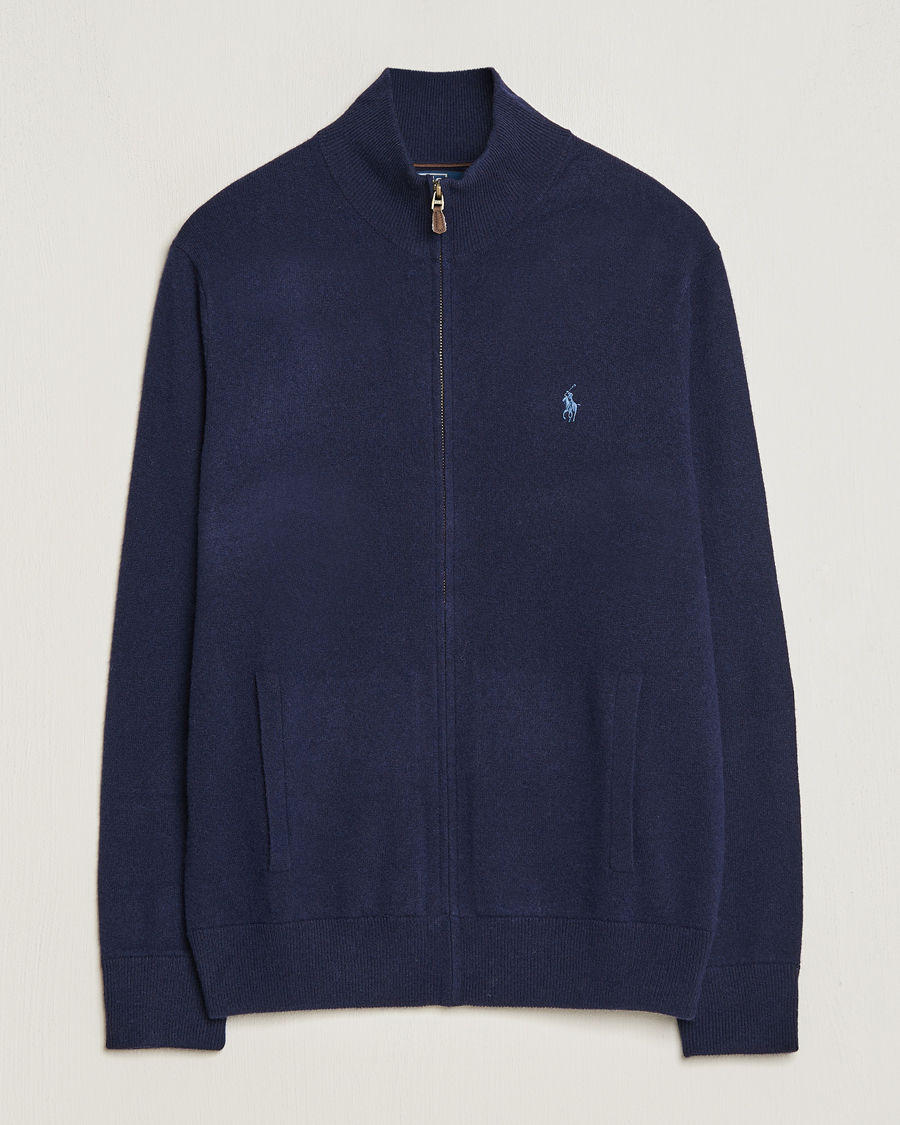 Herr | Tröjor | Polo Ralph Lauren | Merino Knitted Full Zip Sweater Hunter Navy