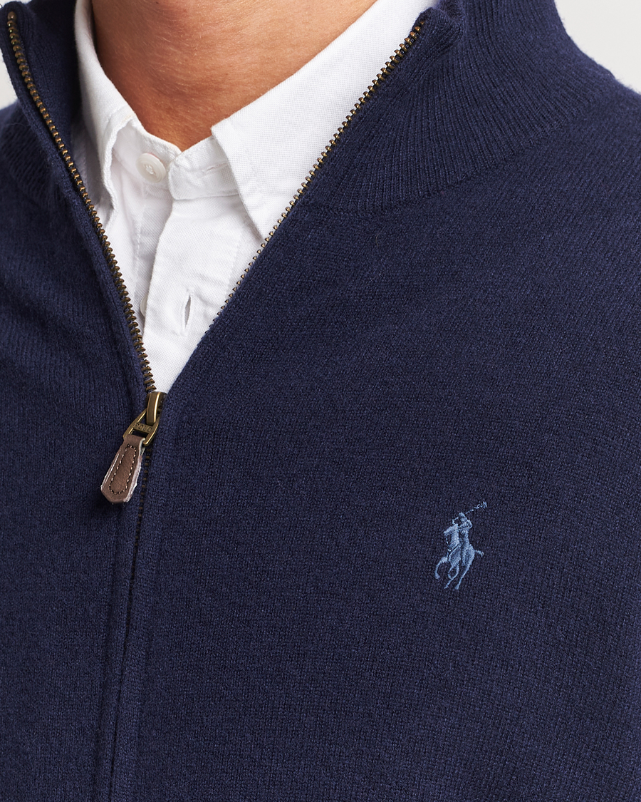 Herr | Tröjor | Polo Ralph Lauren | Merino Knitted Full Zip Sweater Hunter Navy