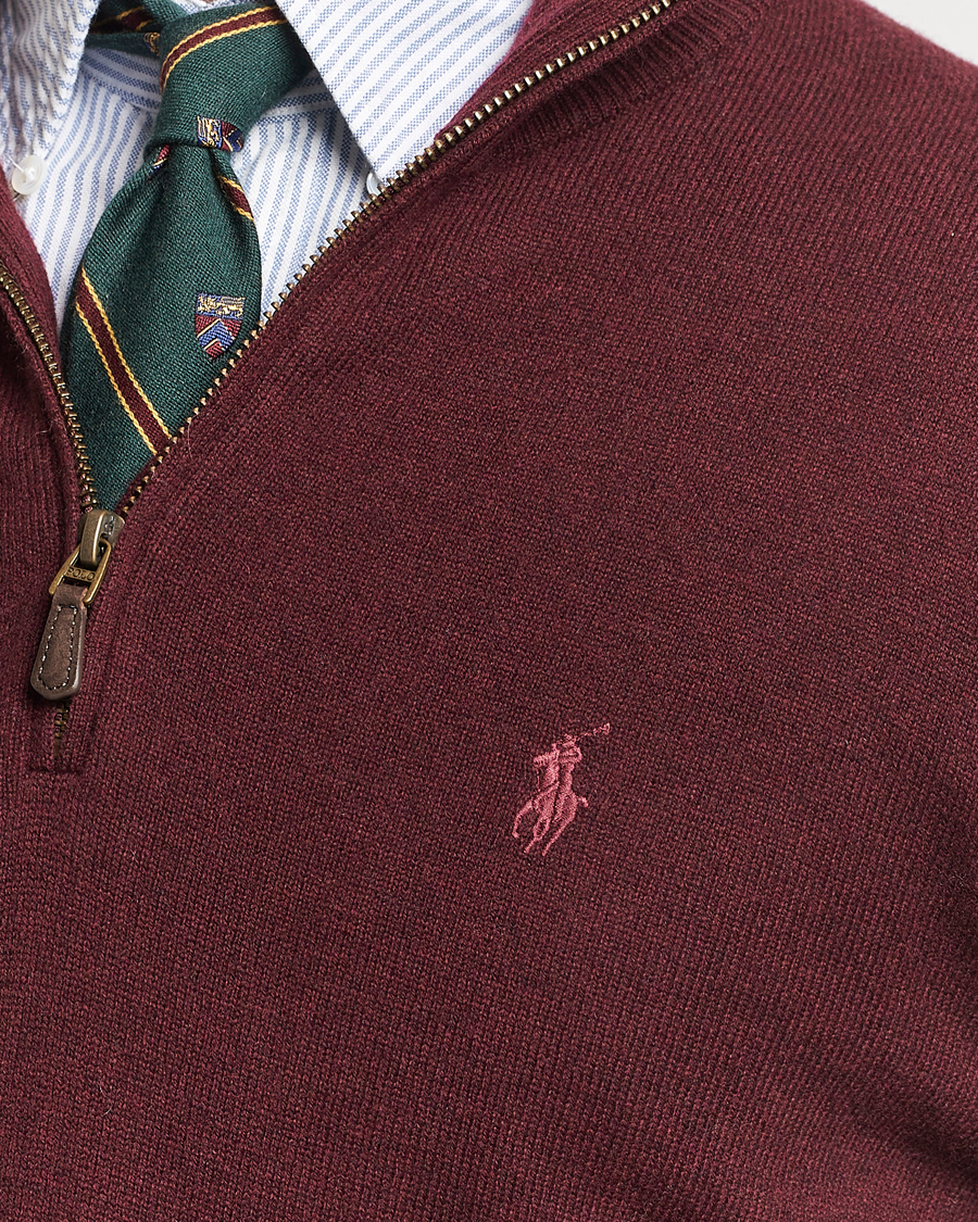 Herr | Tröjor | Polo Ralph Lauren | Merino Half-Zip Sweater Aged Wine Heather