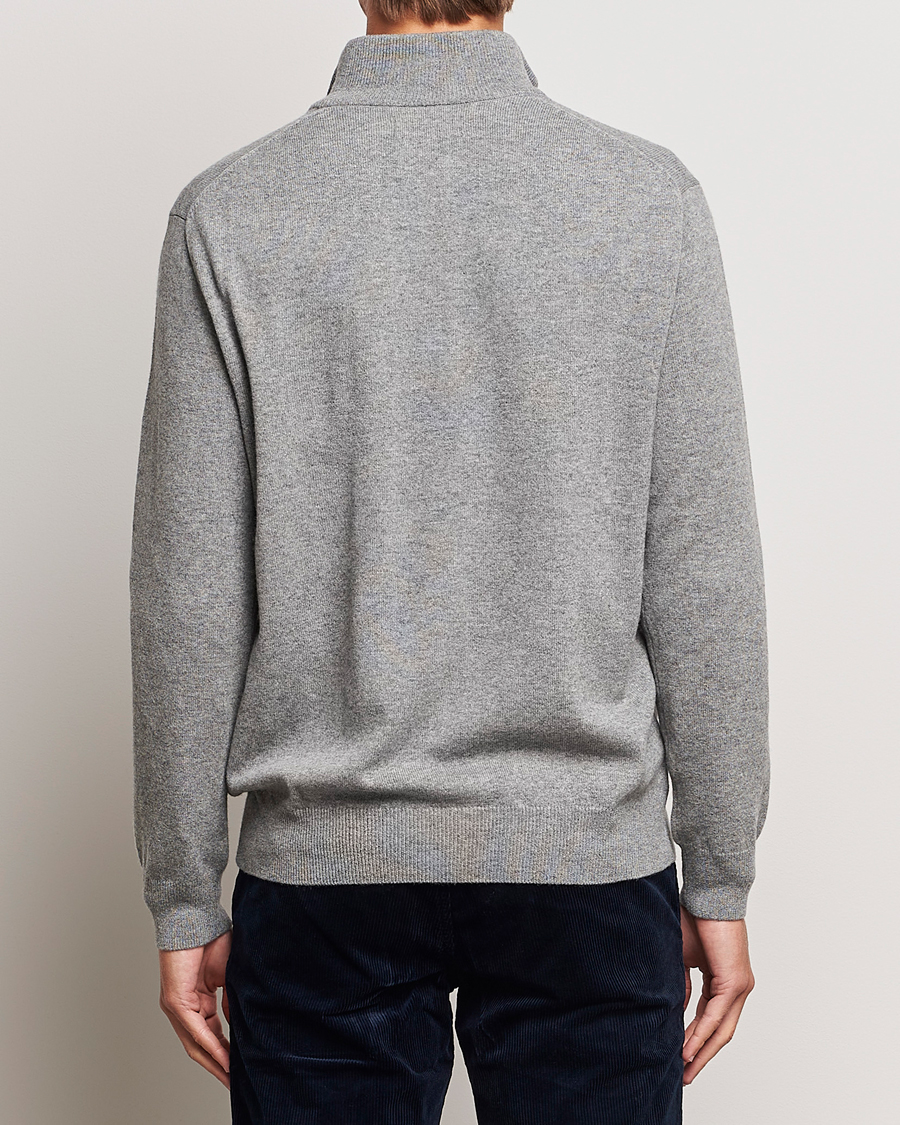 Herr | Tröjor | Polo Ralph Lauren | Merino Knitted Half Zip Sweater Fawn Grey Heather
