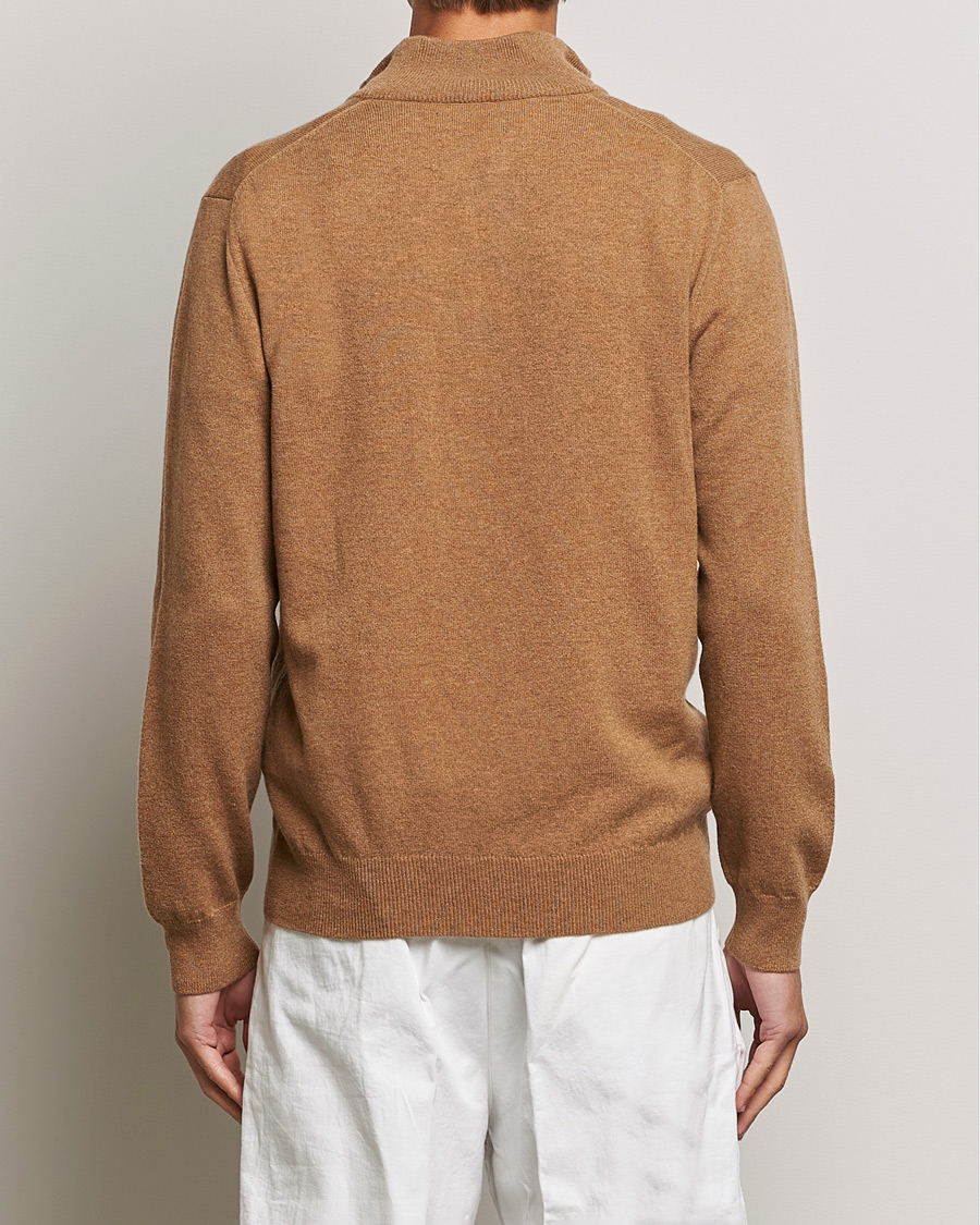 Herr | Tröjor | Polo Ralph Lauren | Merino Knitted Half Zip Sweater Latte Brown Heather