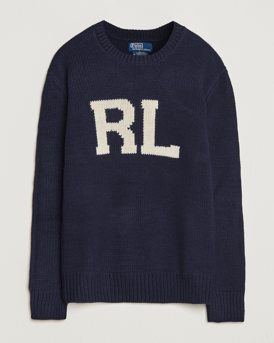 Herr | Tröjor | Polo Ralph Lauren | RL Wool Knitted Sweater Hunter Navy