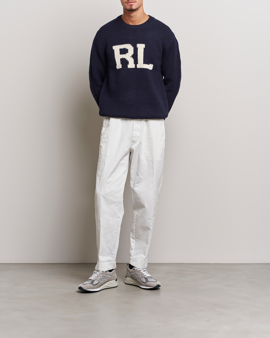 Herr | Tröjor | Polo Ralph Lauren | RL Wool Knitted Sweater Hunter Navy