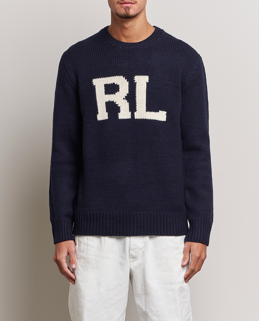 Herr | Tröjor | Polo Ralph Lauren | RL Wool Knitted Sweater Hunter Navy