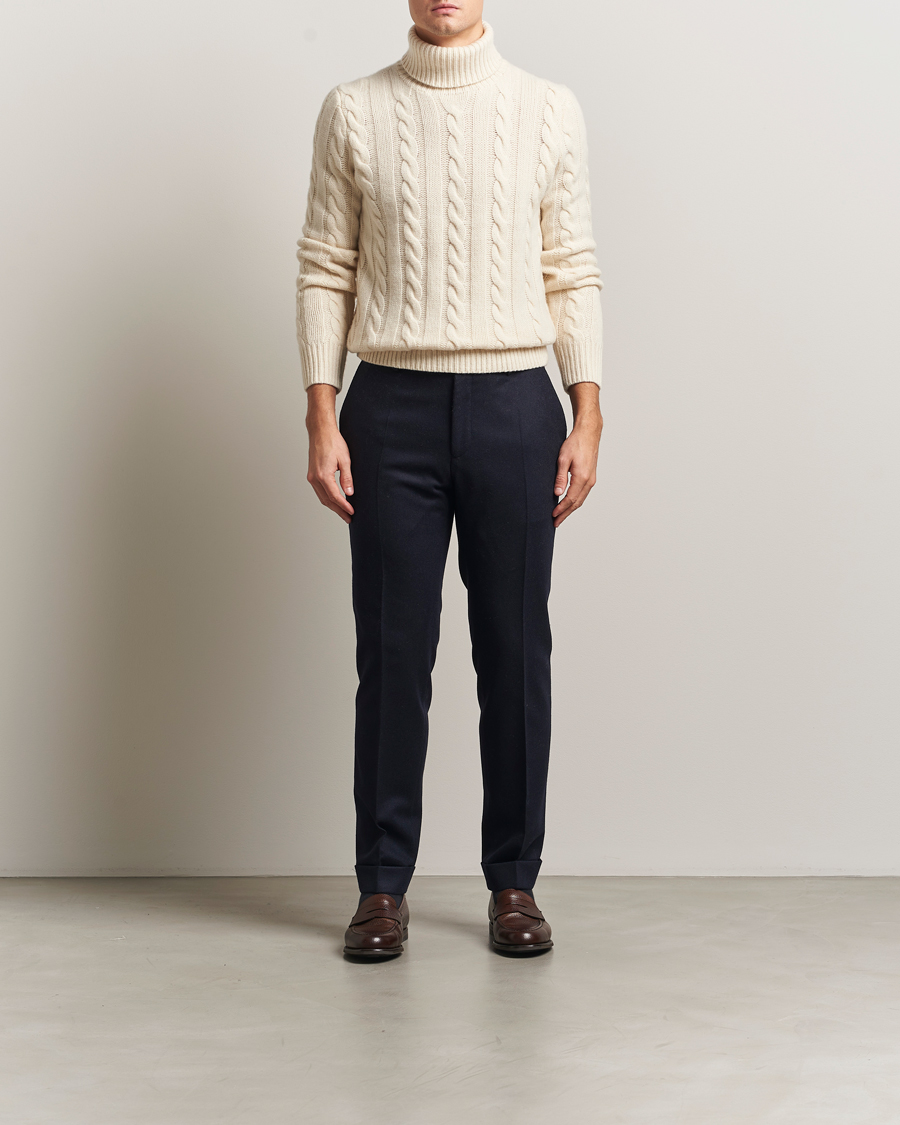 Herr | Tröjor | Polo Ralph Lauren | Wool/Cashmere Cable Rollneck Andover Cream