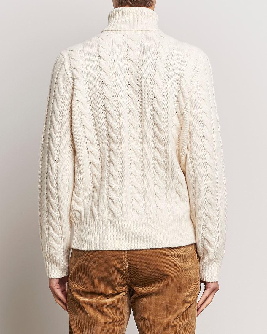 Herr | Tröjor | Polo Ralph Lauren | Wool/Cashmere Cable Rollneck Andover Cream