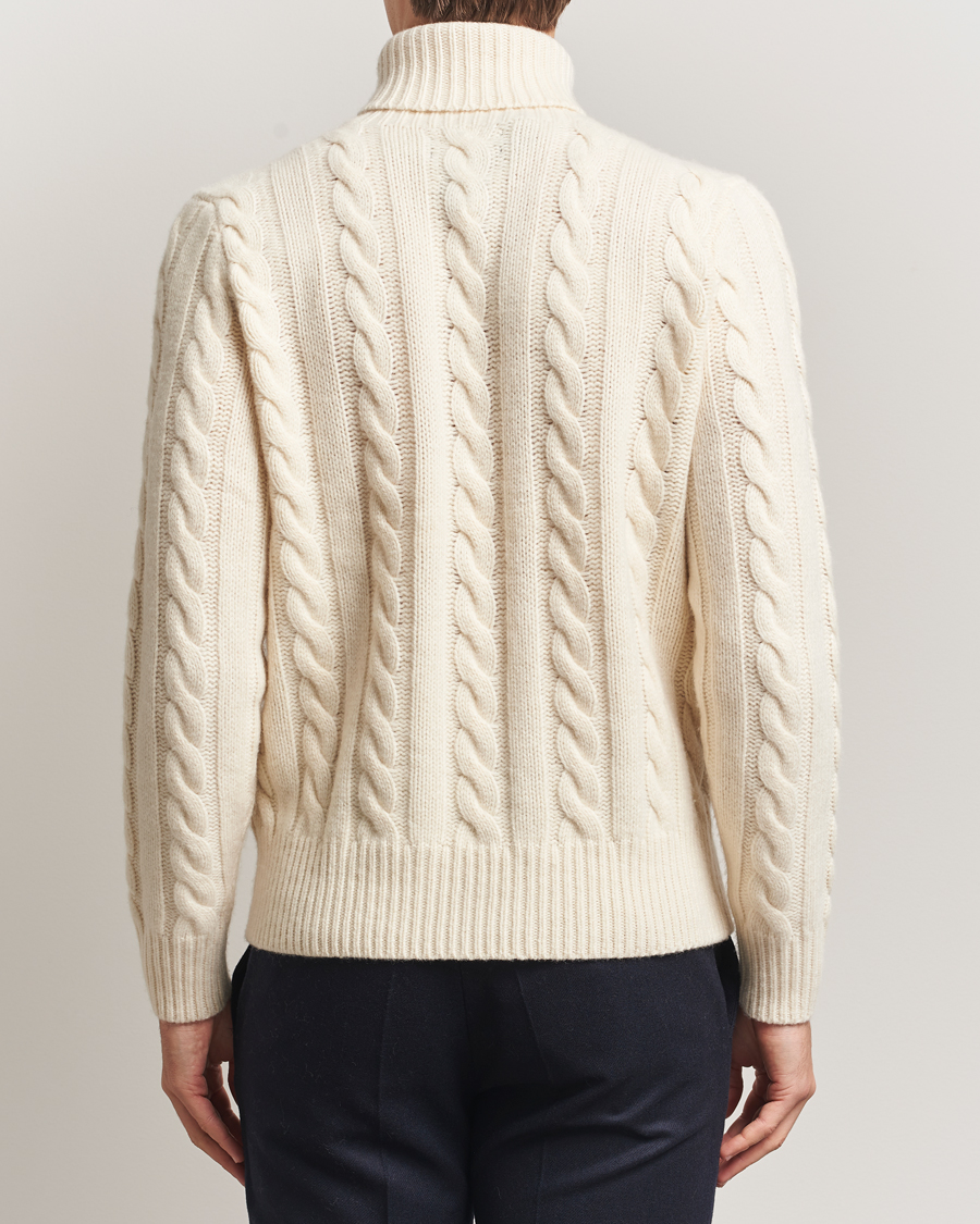 Herr | Tröjor | Polo Ralph Lauren | Wool/Cashmere Cable Rollneck Andover Cream