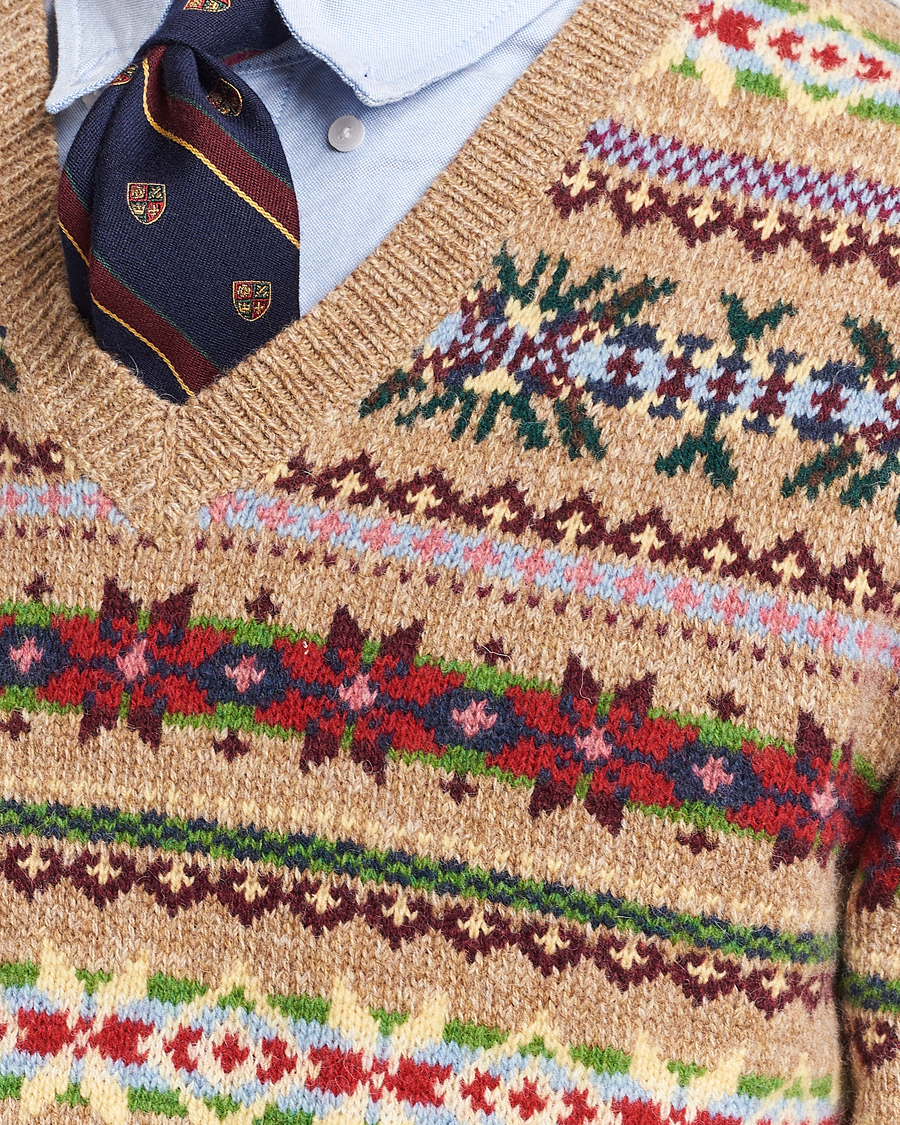 Herr | Tröjor | Polo Ralph Lauren | Wool Knitted Fairisle Sweater Camel Combo