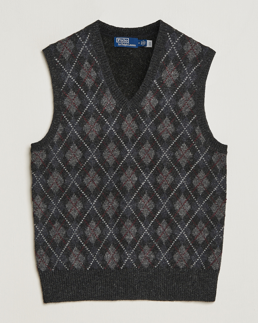 Herr | Tröjor | Polo Ralph Lauren | Wool Argyle Slipover Charcoal