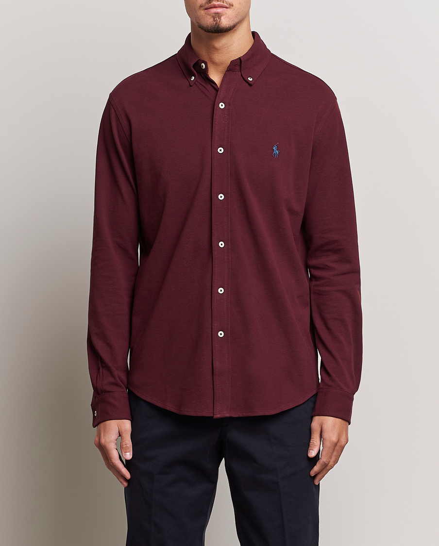 Herr | Pikéskjortor | Polo Ralph Lauren | Featherweight Mesh Shirt Harvard Wine