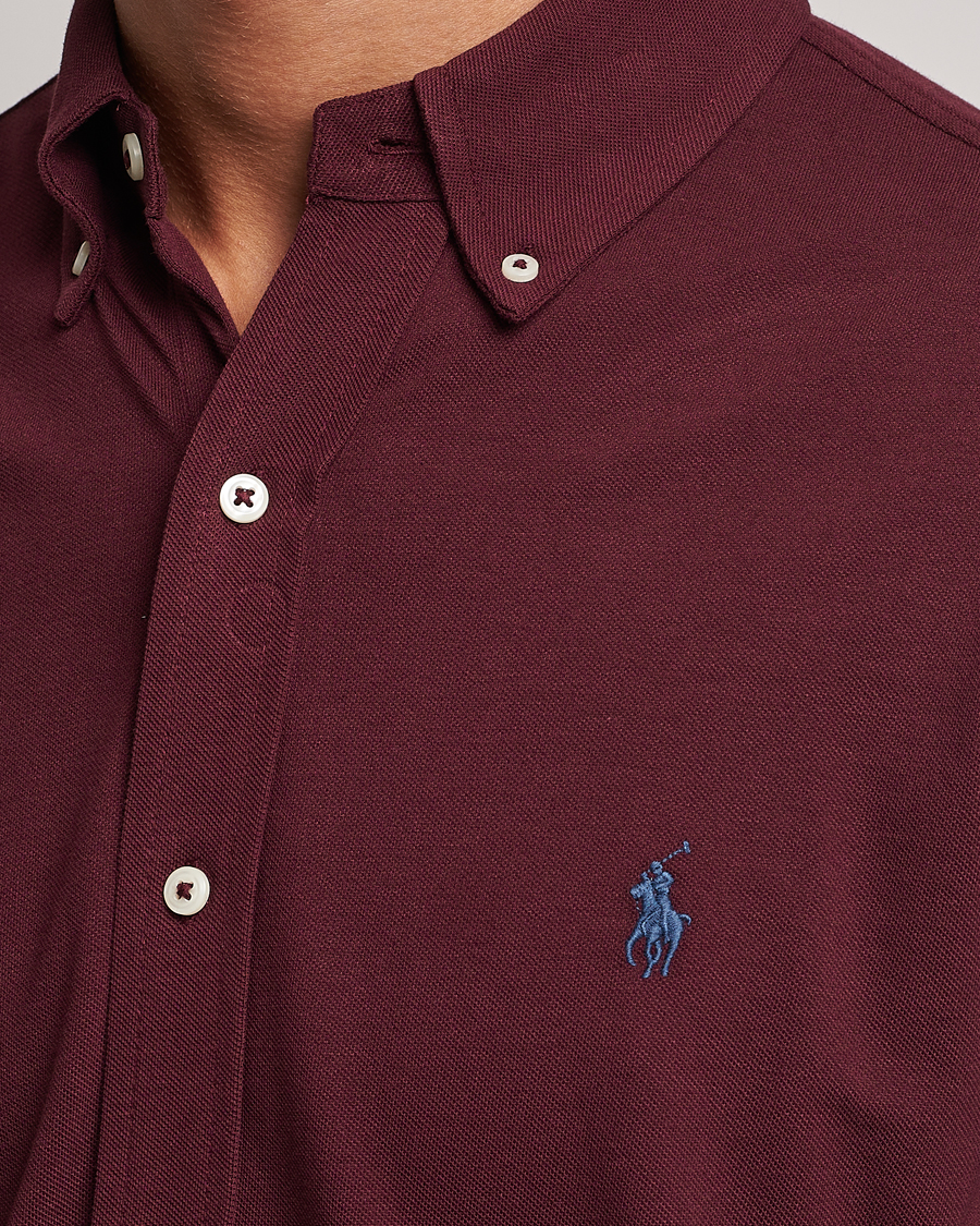 Herr | Skjortor | Polo Ralph Lauren | Slim Fit Featherweight Mesh Shirt Harvard Wine