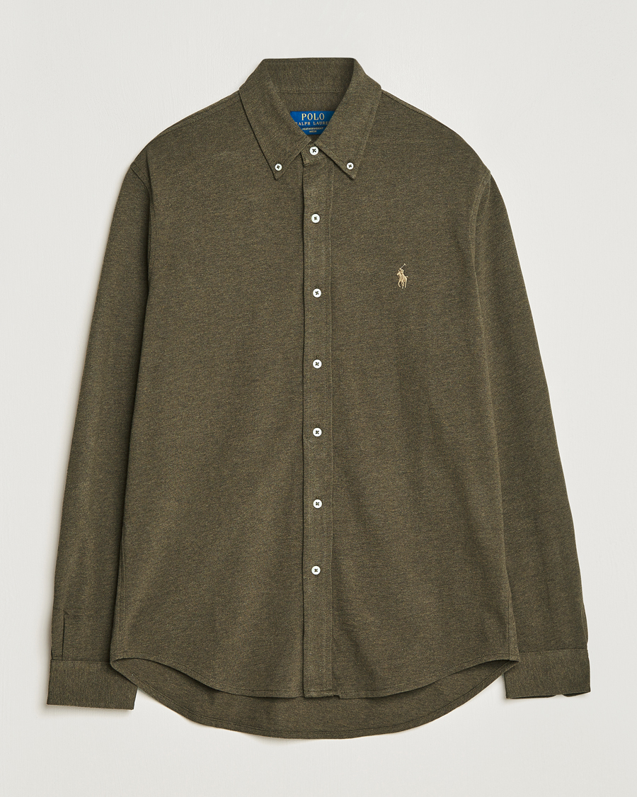 Herr | Skjortor | Polo Ralph Lauren | Featherweight Mesh Shirt Wilson Olive Heather