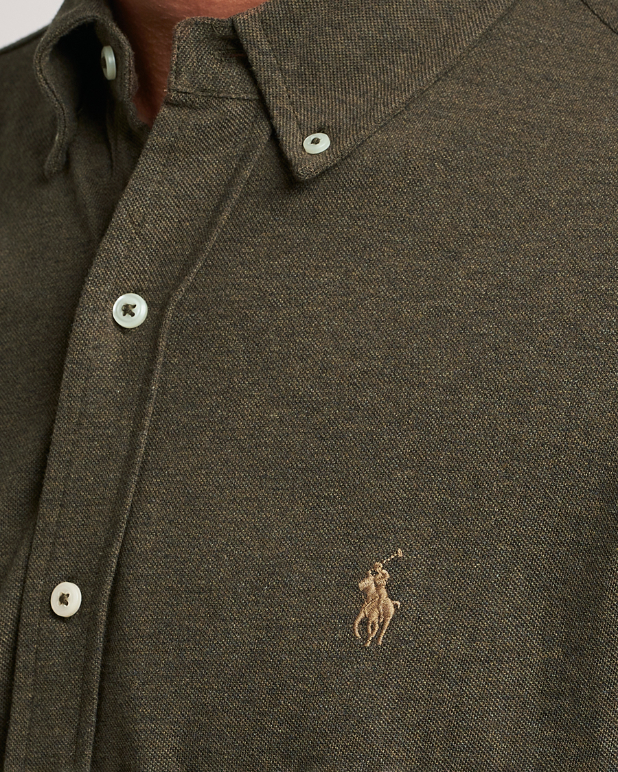 Herr | Skjortor | Polo Ralph Lauren | Featherweight Mesh Shirt Wilson Olive Heather