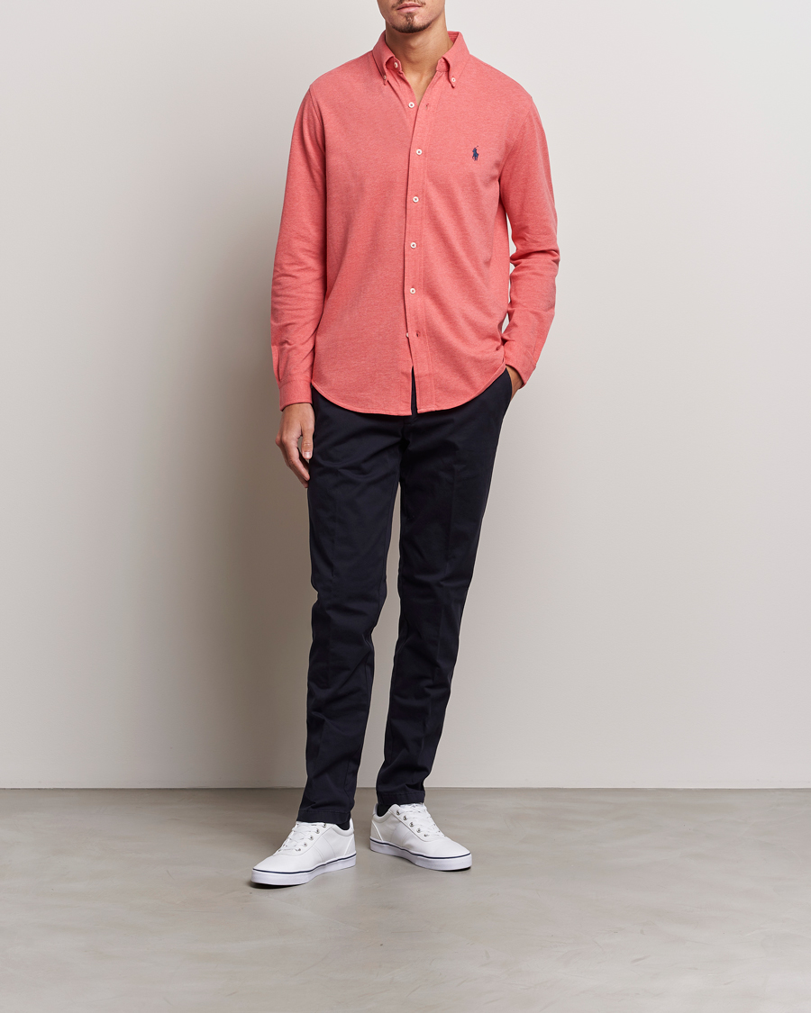 Herr | Skjortor | Polo Ralph Lauren | Slim Fit Featherweight Mesh Shirt Highland Rose Heather