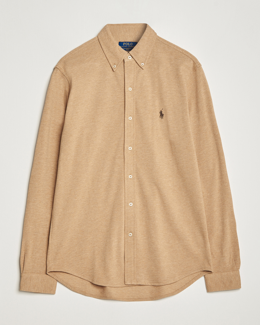 Herr | Skjortor | Polo Ralph Lauren | Slim Fit Featherweight Mesh Shirt Camel Heather