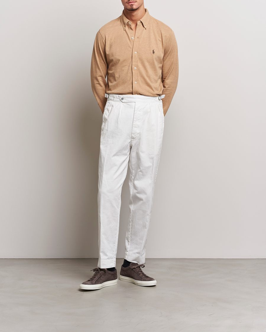 Herr | Skjortor | Polo Ralph Lauren | Slim Fit Featherweight Mesh Shirt Camel Heather