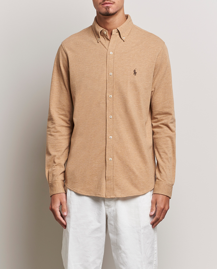 Herr | Skjortor | Polo Ralph Lauren | Slim Fit Featherweight Mesh Shirt Camel Heather