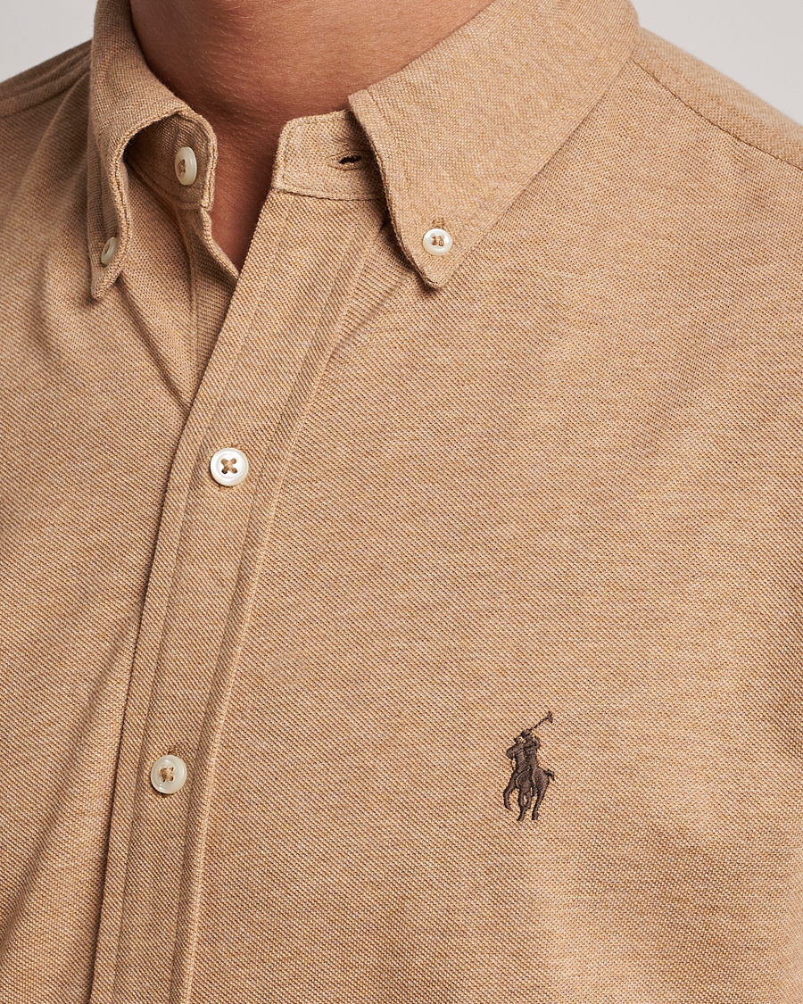 Herr | Skjortor | Polo Ralph Lauren | Slim Fit Featherweight Mesh Shirt Camel Heather