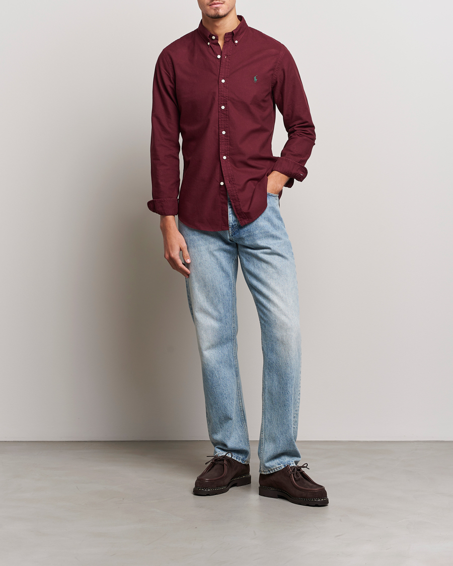 Herr | Skjortor | Polo Ralph Lauren | Slim Fit Garment Dyed Oxford Harvard Wine