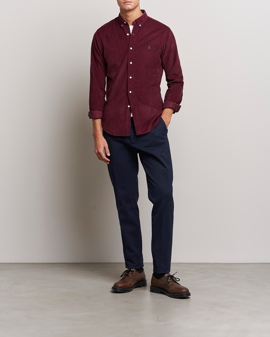 Herr | Skjortor | Polo Ralph Lauren | Slim Fit Corduroy Shirt Harvard Wine