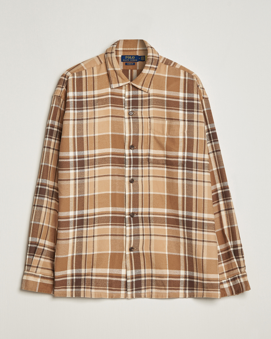 Herr | Skjortor | Polo Ralph Lauren | Brushed Flannel Checked Shirt Khaki/Brown
