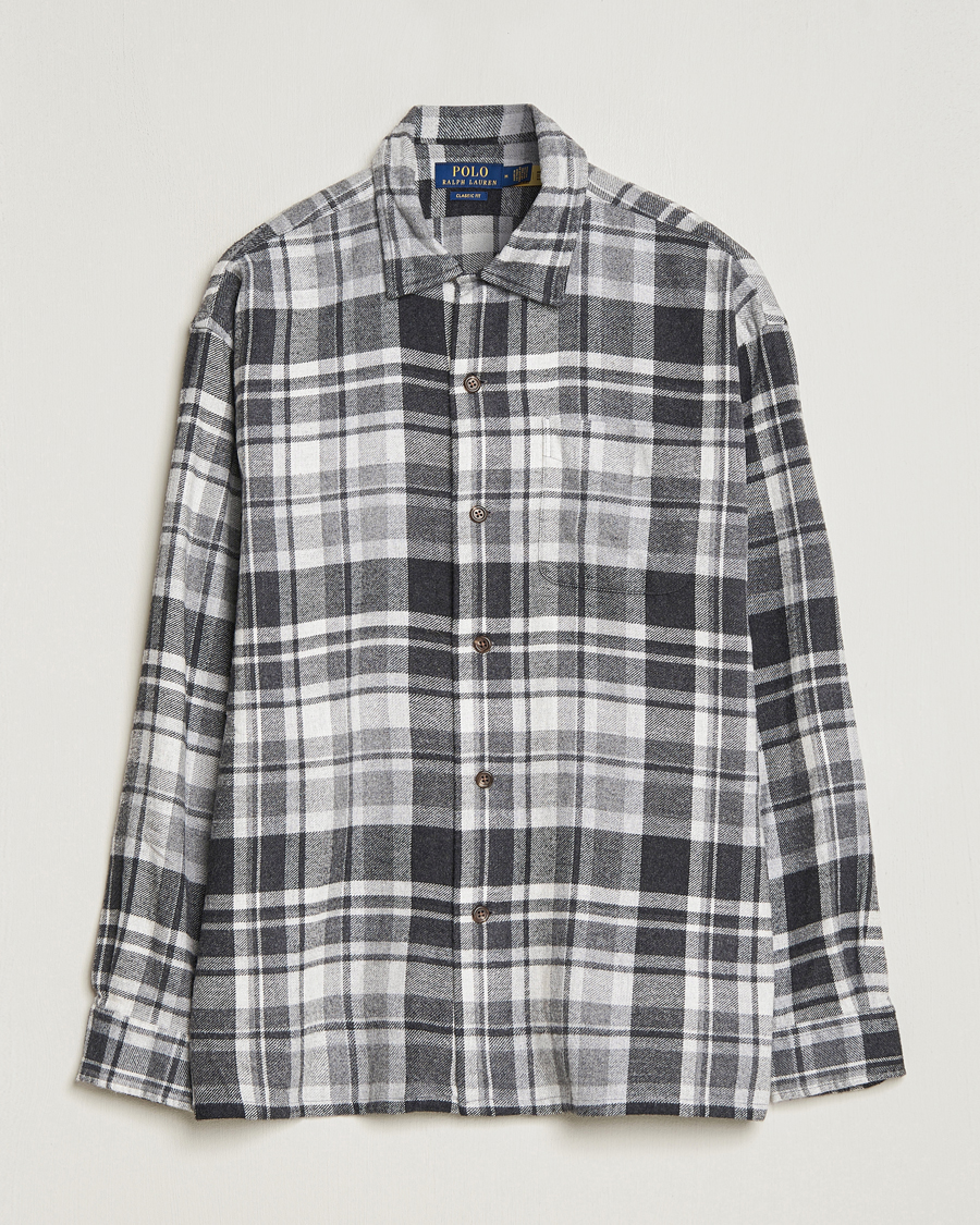 Herr | Skjortor | Polo Ralph Lauren | Brushed Flannel Checked Shirt Grey