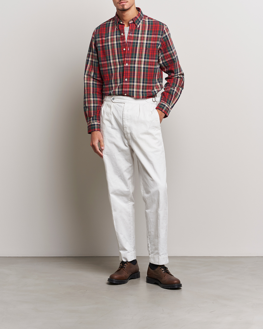 Herr | Skjortor | Polo Ralph Lauren | Custom Fit Checked Oxford Shirt Red/Green